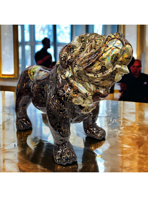 French Bulldog Figurine - Pop Art Deco with Style - Golden Bitcoins 2