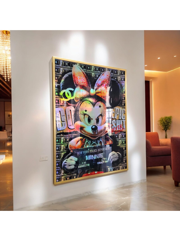 Patryk Konrad & Schevsky - Wall painting Minnie mugshot holographic wall decoration - limited edition 2