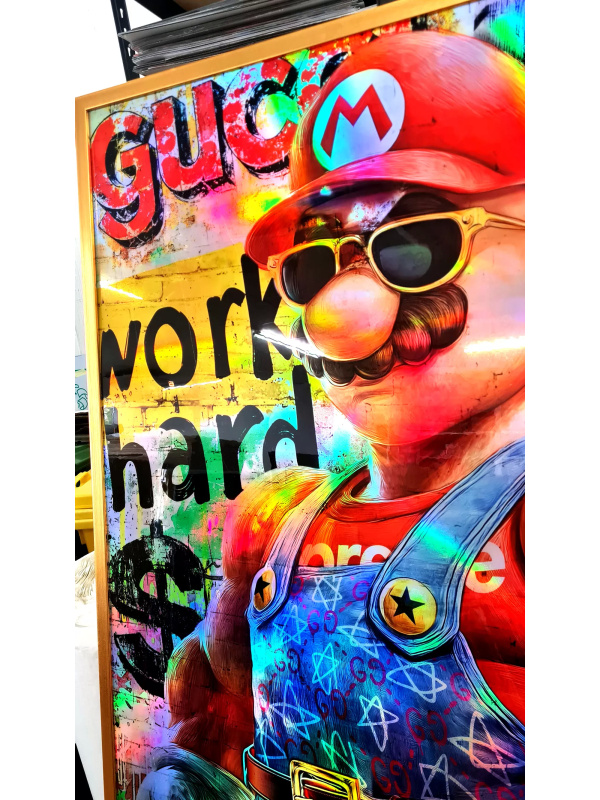 Large Holographic Pop Art Image - "Super Mario Lux Hustler". 2