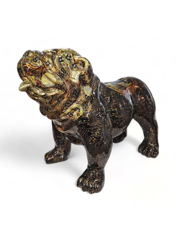 French Bulldog Figurine - Pop Art Deco with Style - Golden Bitcoins