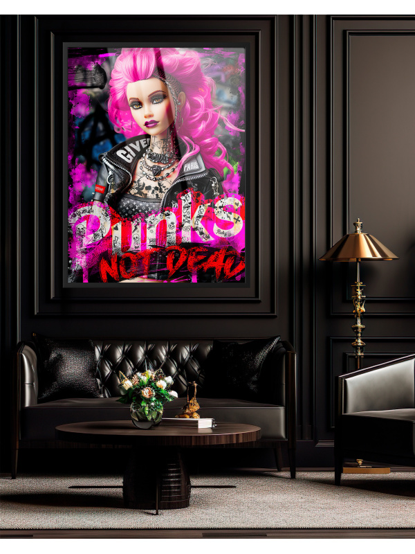 Punk Barbie painting - Punks not Dead | Pop Art at Oh-Pop.com! Exclusive Paintings and Sculptures 2