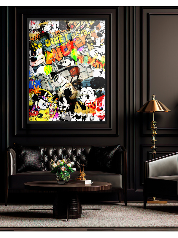 Be Quiet As a Mouse, Mickey Mouse | Pop Art painting at Oh-Pop.com! Exclusive Paintings and Sculptures 2