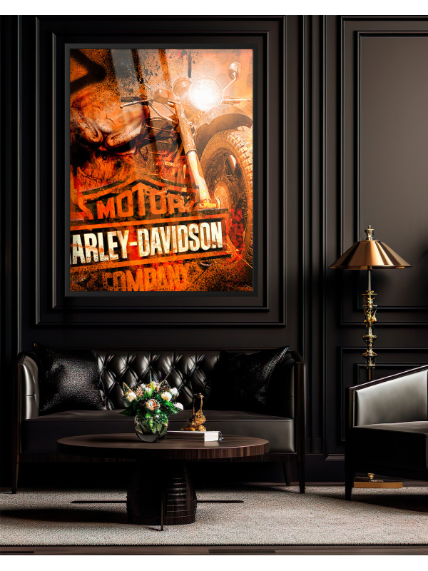Image of Harley Davidson - Orange is the new black | Pop Art at Oh-Pop.com! Exclusive Paintings and Sculptures 2